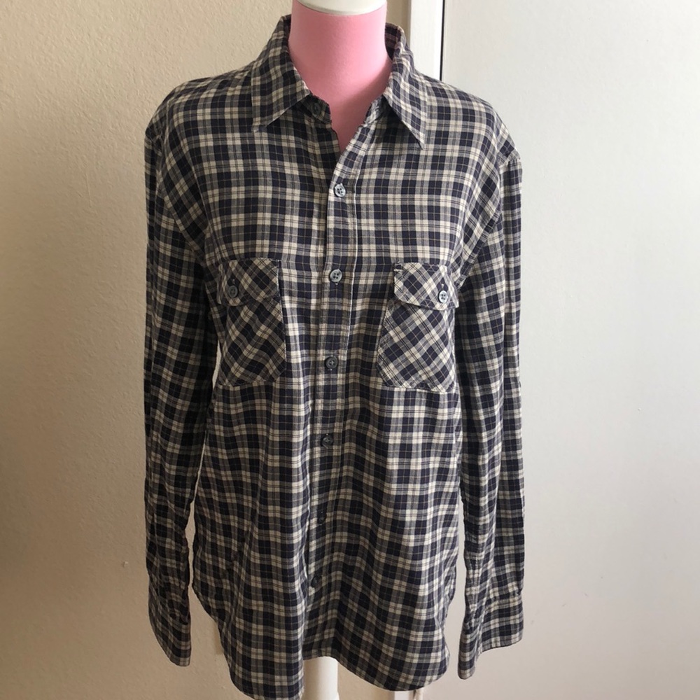 Vince Button Down Plaid Shirt Size M NWOT